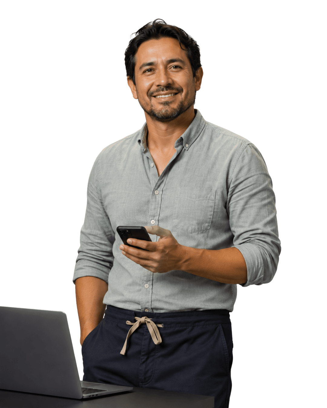 Emprendedor digitalizando su negocio